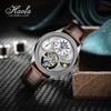 Часы HAOFA Tourbillon с механическим ручным заводом, функцией GMT, фазой Луны, полым циферблатом, роскошным стильным сапфировым стеклом, популярным водонепроницаемым подарком для мужчин и женщин