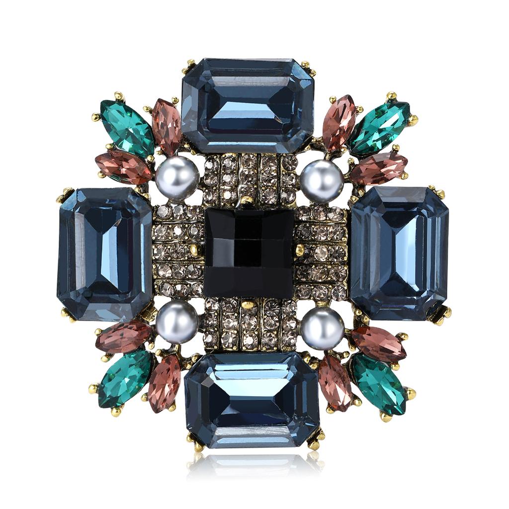 Rhinestone Cross Brooch Unisex Design Pins Office Party Casual Accessories Gifts