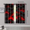2 шт., Шторы для окон Абстрактный красный и черный градиент Блэкаут Полиэстер Праздничный декор для стен Подходит для использования в помещении