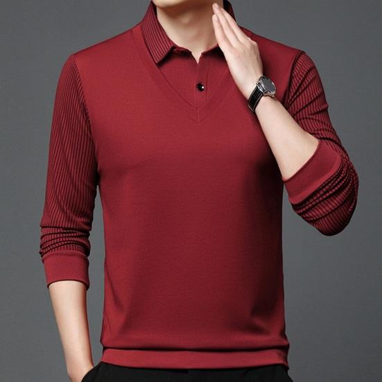 Мужская рубашка осень-зима из двух частей с отложным воротником и плюшевой подкладкой, официальная рубашка в деловом стиле для мужчин среднего возраста, офисная рабочая одежда для отцов