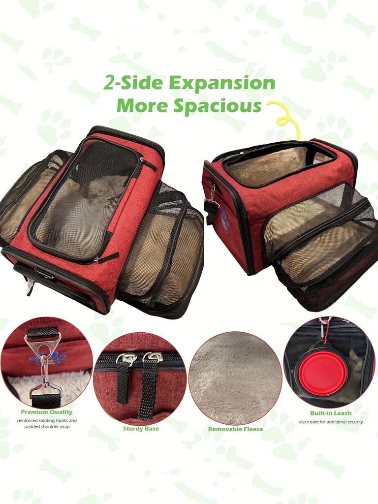 Одобренная авиалиниями расширяемая переноска для кошек со съемной флисовой подкладкой и карманами, рюкзаки-переноски для кошек, страница для путешествий с домашними животными для кошек