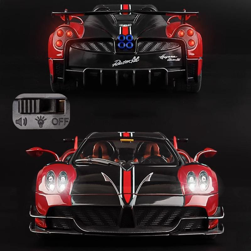 1/18 Pagani Huayra BC Суперкар Сплав Машинка Литые и Игрушечные Транспортные Средства Модель Машины Звук и Свет Инерционная Машинка Игрушки для Детей Подарки