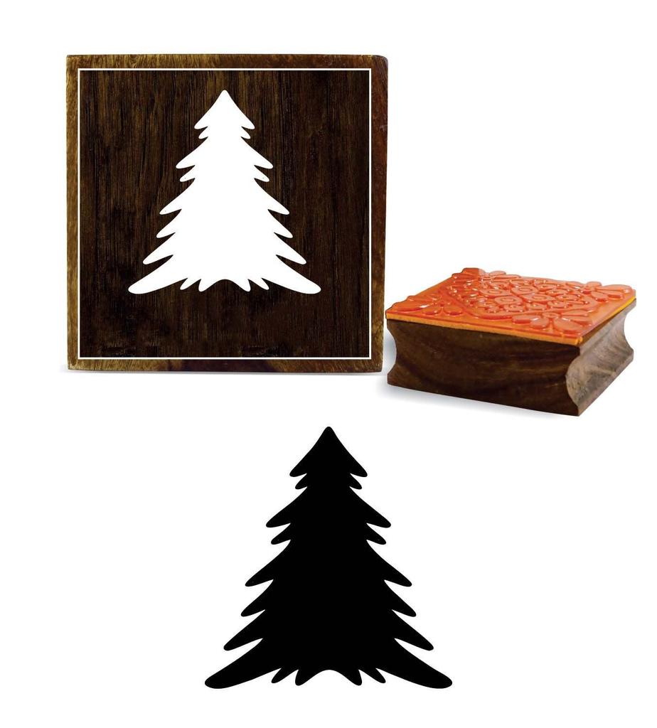 Printtoo Scrap-booking Рождественская елка Дизайн карты Печать Квадратный деревянный резиновый штамп-2 x 2