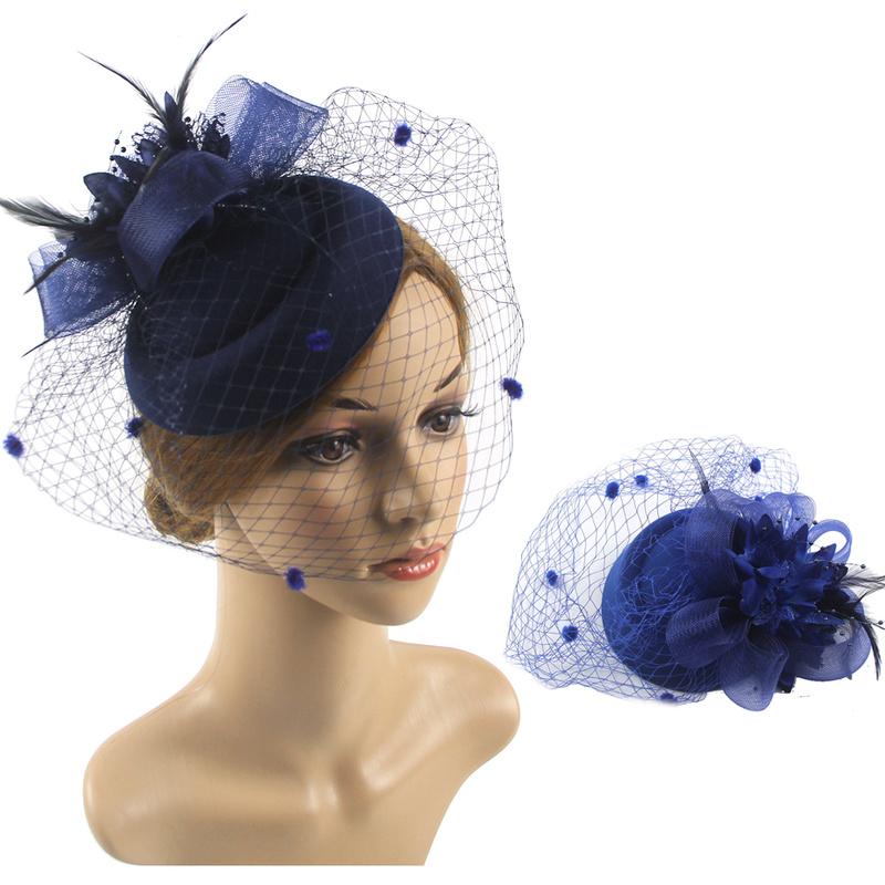 Береты в стиле ретро, ​​повязка на голову Sinamay, свадебная шляпа Ascot Hatinator, вуаль в виде птичьей клетки