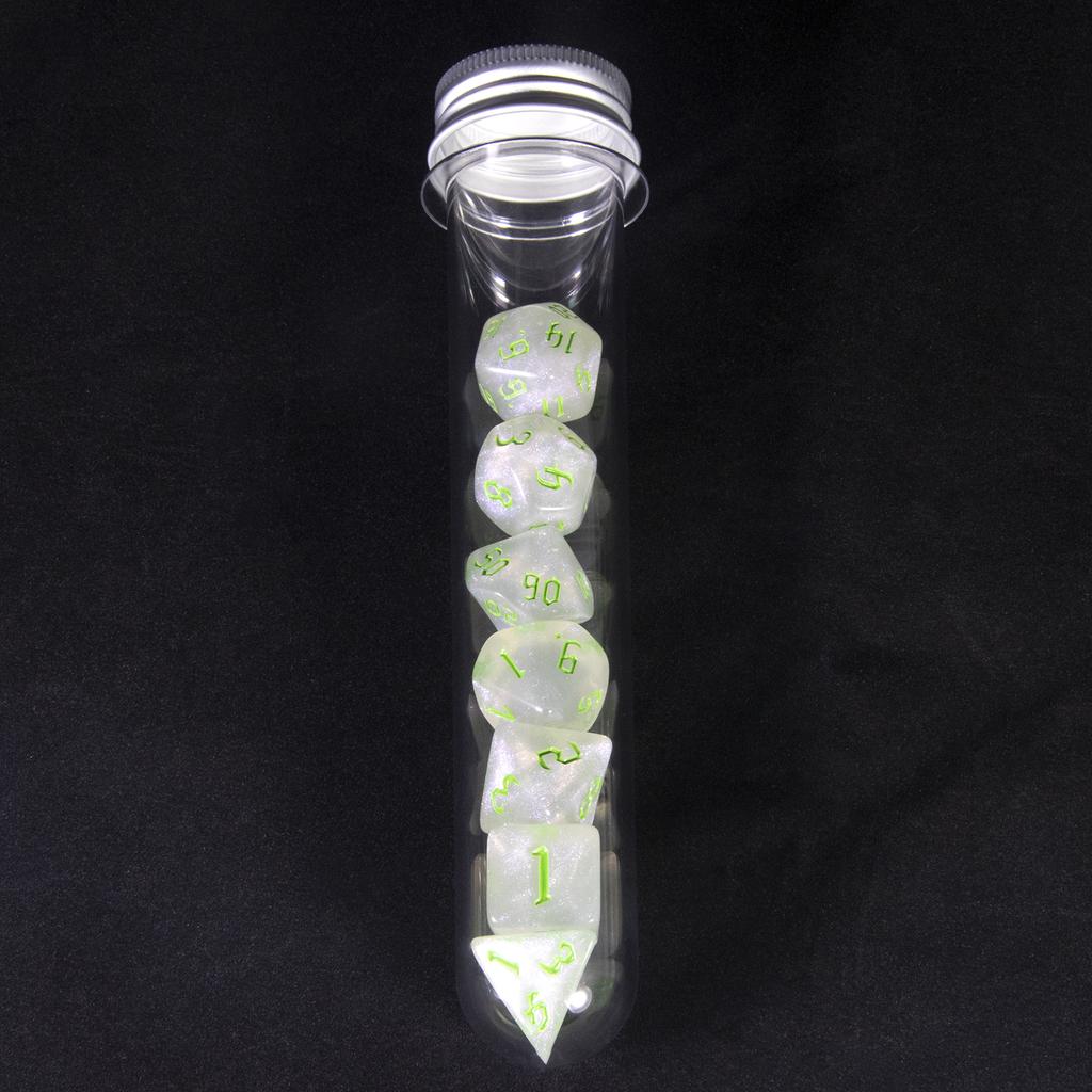 Набор из 7 игральных костей DND с трубчатыми блестящими многогранными игральными костями для настольной игры