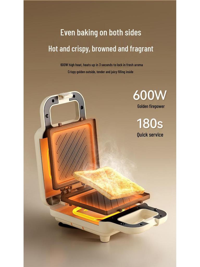 Youyi Multifunctional Breakfast & Sandwich Maker: Griddle, Grill, Toast Press & Waffle Iron.