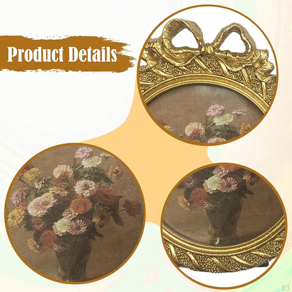 Смоляная фоторамка Витиеватая настольная подвесная подставка для фотографий Круглая для рабочего стола гостиной