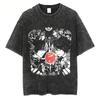 Classic Anime Death Note Graphic Washed Oversized Tshirts Women Men Heavyweight Cotton Streetwear Short Sleeved Female Male Tee
