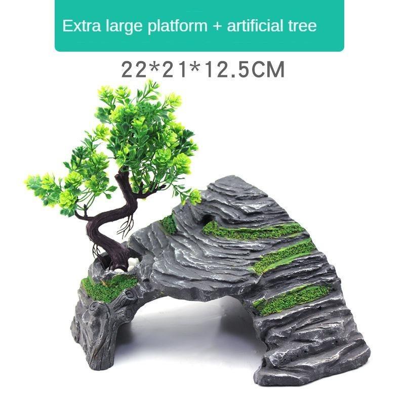 Платформа для сушки черепах Платформа для лазанья Платформа для сушки спины Платформа для лазанья Наземная банка для черепах Лазающая черепаха для домашних животных FD22998086 Пещера, в которой прячется ящерица