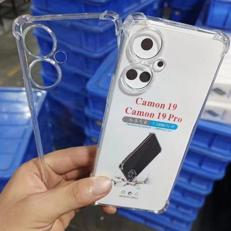 Прозрачный чехол для телефона из ТПУ с четырьмя углами и защитой от падения для Tecno Camon 19 Pro 5G, прозрачный мягкий силиконовый противоударный защитный чехол для Camon 19 Neo 18i 18p 17p
