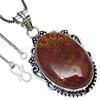 Pendant Bird Eye Jasper Gemstone Handicraft Valentine'Day Silver Jewelry 2"
