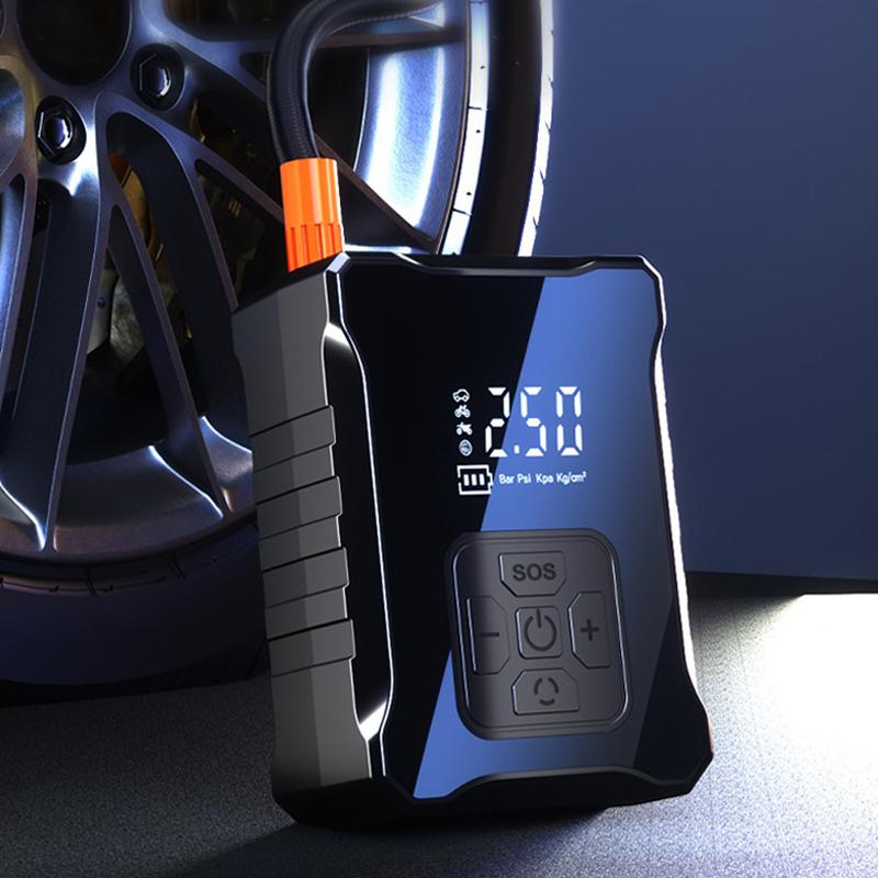 Автомобильный воздушный компрессор 150PSI Автомобильный воздушный насос Многофункциональный электрический насос для накачивания шин Цифровой дисплей Мотоциклетный насос для накачивания велосипедов