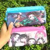 Double Layer Anime Demon Slayer Cartoon Action Figure Pencil Case Storage Pouch
