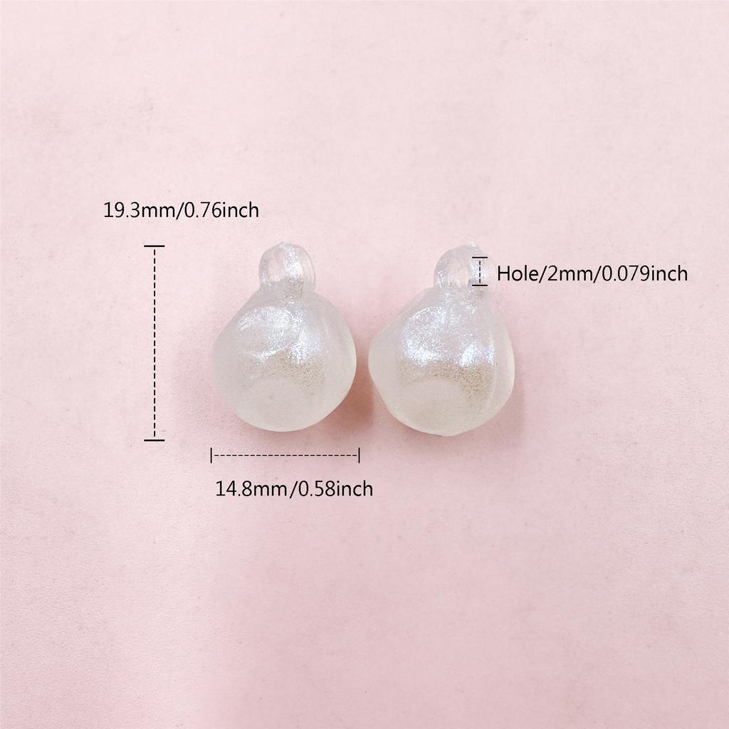 30Pcs/14.8*19.3mm With Hole Jelly Colored Round Beads Craft DIY Handmade Material DIY Beading Accessory Acrylic For Necklace Earrings Making Beads