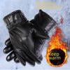 Women's and Men's Winter Leather Cycling and Ski Gloves with Fur Lining