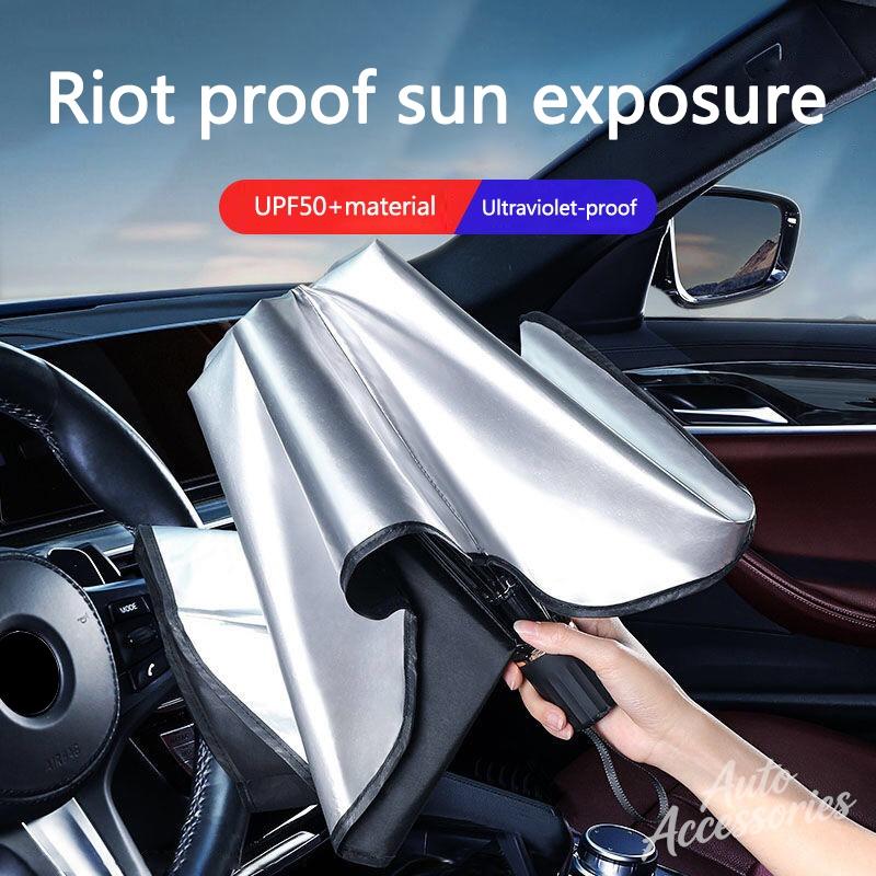AFUHD1 Car Sunshade Umbrella Retractable Sunscreen Heat Insulation Front Windshield Parasol For Porsche Panamera Boxster Cayman sticker