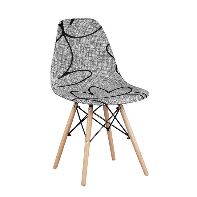 Новый стиль, чехол на стул в виде ракушки с принтом, эластичный чехол для кухни, безрукий, чехлы на обеденный стул, моющийся эластичный чехол на сиденье для банкета, дома