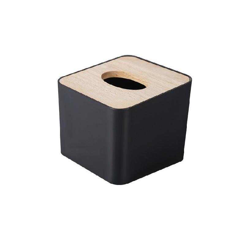 Creative Bamboo Tissue Box with Liftable Wooden Lid for Living Room or Coffee Table