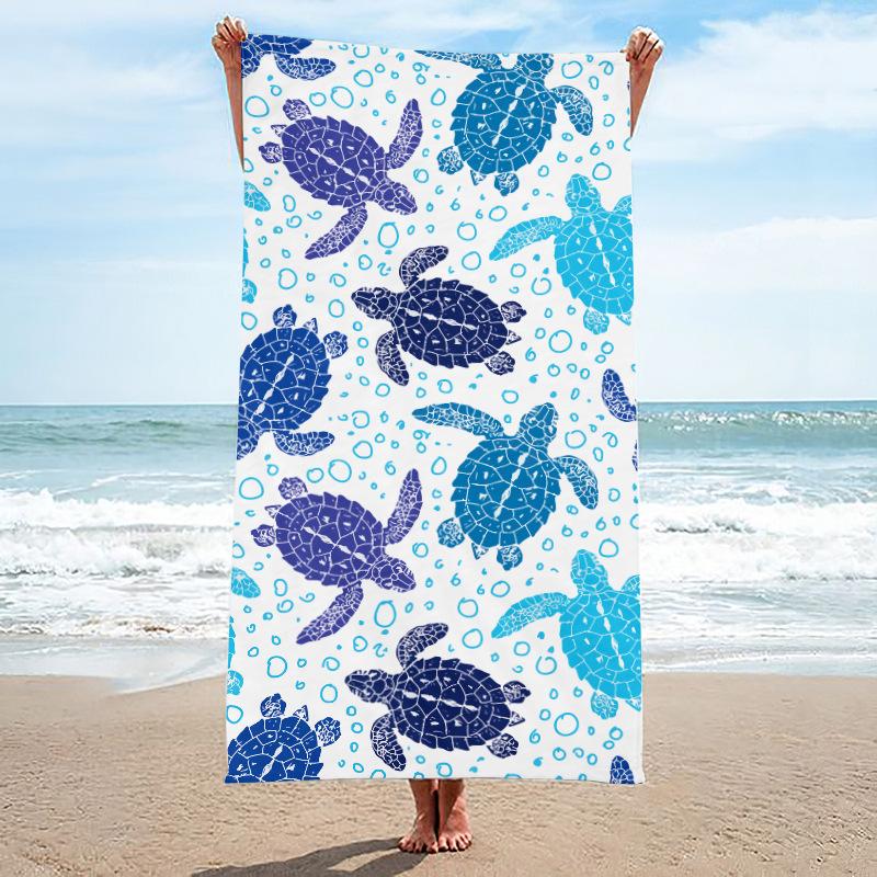 Beach Towel, Bath Towel, Microfiber Towel, Rectangular Beach Mat, Digital Printing Bath Towel, Shawl To Map