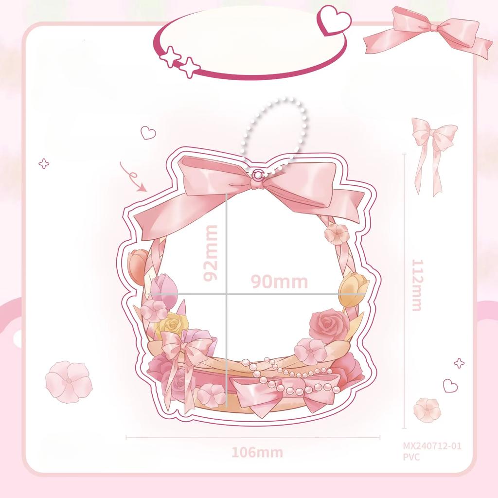 Японский эстетический милый бант-корзина с цветком держатель значка аниме сувенир прозрачный дисплей защитный чехол для 75 мм круглого значка