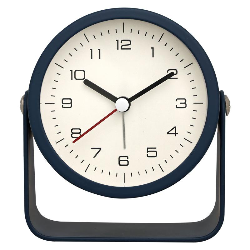 3.5 Inch Analogue Alarm Clock Silent Non-Ticking Bedside Clock Adjustable Angle Desk Clock with Light