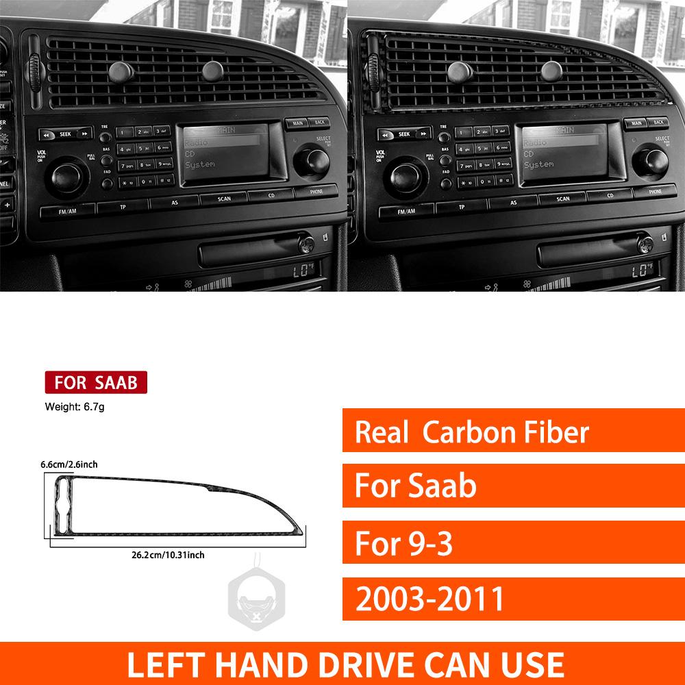 For Saab 9-3 2003-2011 Real Carbon Fiber Sticker Center Air Conditioning Vent Panel Cover Car Accessories Interior Decorative