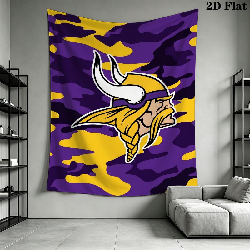 Minnesota Vikings Wall Tapestry Aesthetic Wall Hanging Printed Fabric Blanket Decorative Tapestries for Bedroom Living Room Home Decor