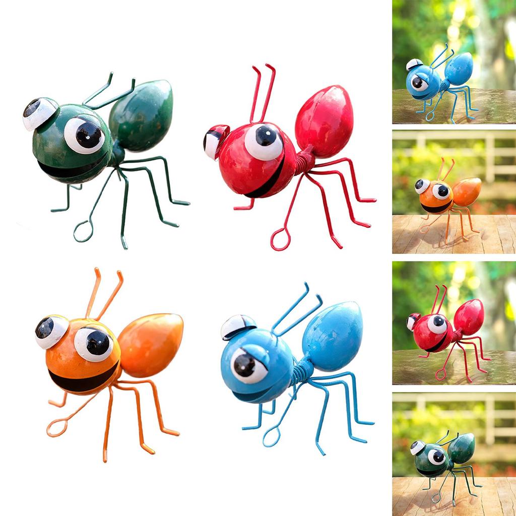 Metal ANT Garden Decor Ornament Handmade Adorable Wall Sculpture 8.5x8x10cm for