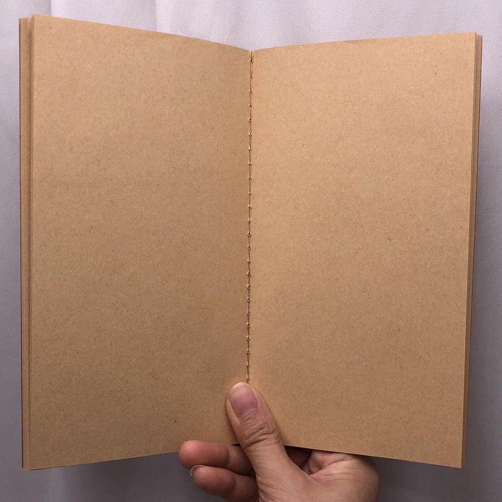 Retro Minimalist Kraft Paper Pocket Notebook with Blank Pages