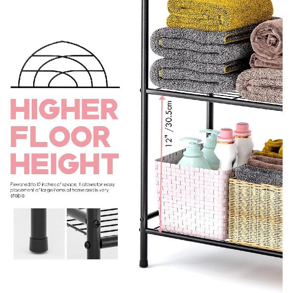 LEEDA 3-ярусные отдельно стоящие многоцелевые стеллажи для хранения, сверхпрочный металлический стеллаж, для демонстрации растений, цветов, принадлежностей для ванной, для кухни, ванной комнаты