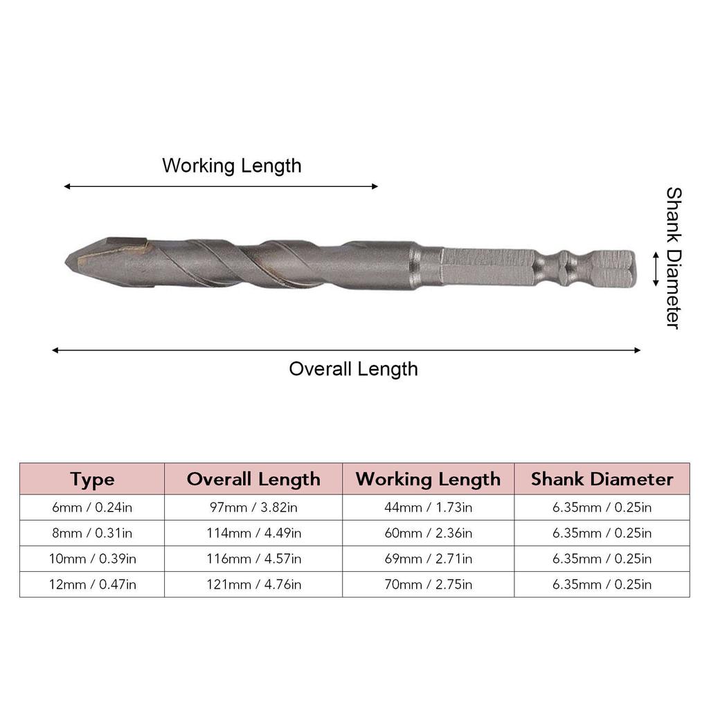 8 шт. Высокопрочное эксцентриковое сверло скрученное многофункциональное твердосплавное шестигранное сверло с косой головкой для стен плитки