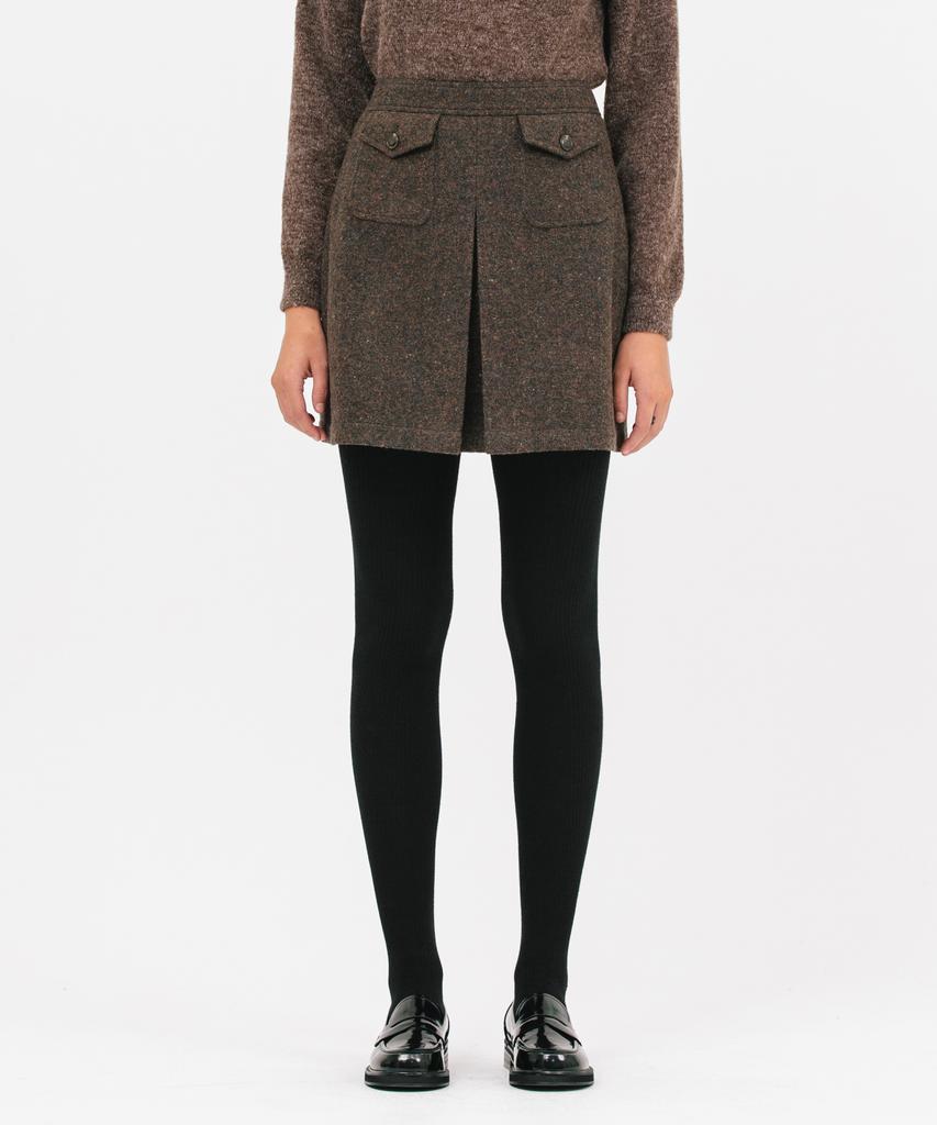 Jun By Jun K Pocket Wool Short Skirt_Brown