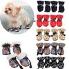 4pcs/set Dog Shoes Reflective Anti-slip Pet Boot for Small Medium Dog Cat Thicken Winter Warm Fleece Puppy Footwear Chihuahua