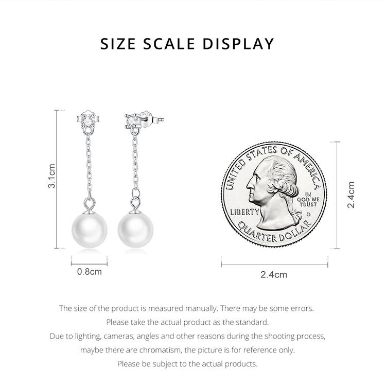 Женские серьги-капли Bamoer из стерлингового серебра 925 пробы, простые серьги-капли из бисера и жемчужного браслета, ювелирные изделия, свадебная одежда, подарок