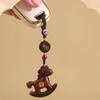 Мгновенные деньги Брелок для ключей автомобиля Подвеска Резьба по дереву из фиолетового сандала Маленький Троянский конь Безопасное Подвесное украшение Креативная подвеска для сумки Подарок