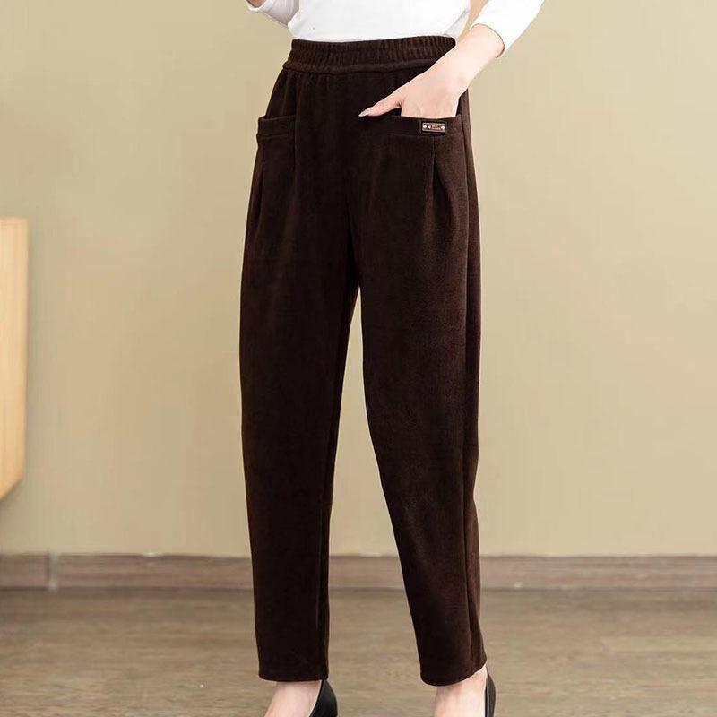 Autumn and Winter Women's Corduroy Pants Casual Fashion Women's Warm Pants Straight Pants