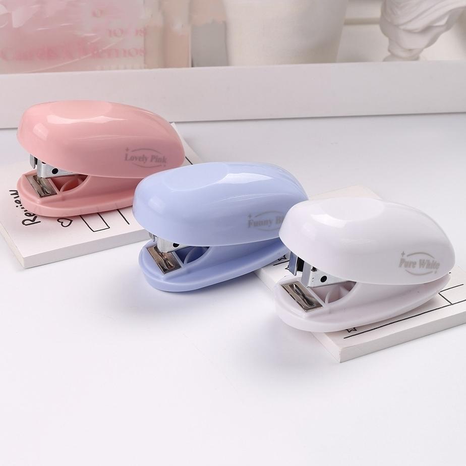 Степлер Pure Color Marshmallow, набор из 1000 скоб, мини- и портативный переплет, офисные переплетные инструменты, школьные принадлежности