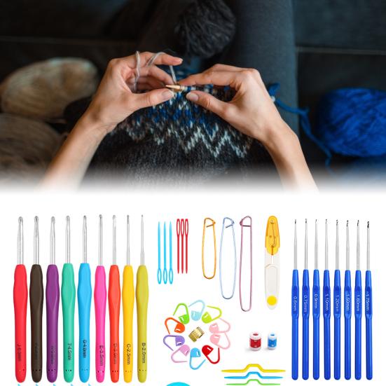 Вязальные спицы, прочная износостойкая мягкая гладкая многоцветная пряжа, набор крючков для вязания крючком для шарфов
