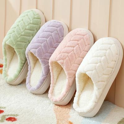 Новые зимние хлопковые тапочки с кленовым листом, женские домашние нескользящие и теплые, парные хлопковые швабры на толстой подошве, мужские тапочки