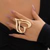 Big Love Ring Double-layered Exaggerated Style Hollow Heart Shape Finger Ring