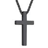 Ожерелье с крестом, хирургическая нержавеющая сталь, крест, кулон, черный аксессуар [ChainsHouse] для мужчин