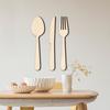 3Pcs/Set Wooden Cutlery Wall Decoration Home Kitchen Background Wall Art 3D Cutter