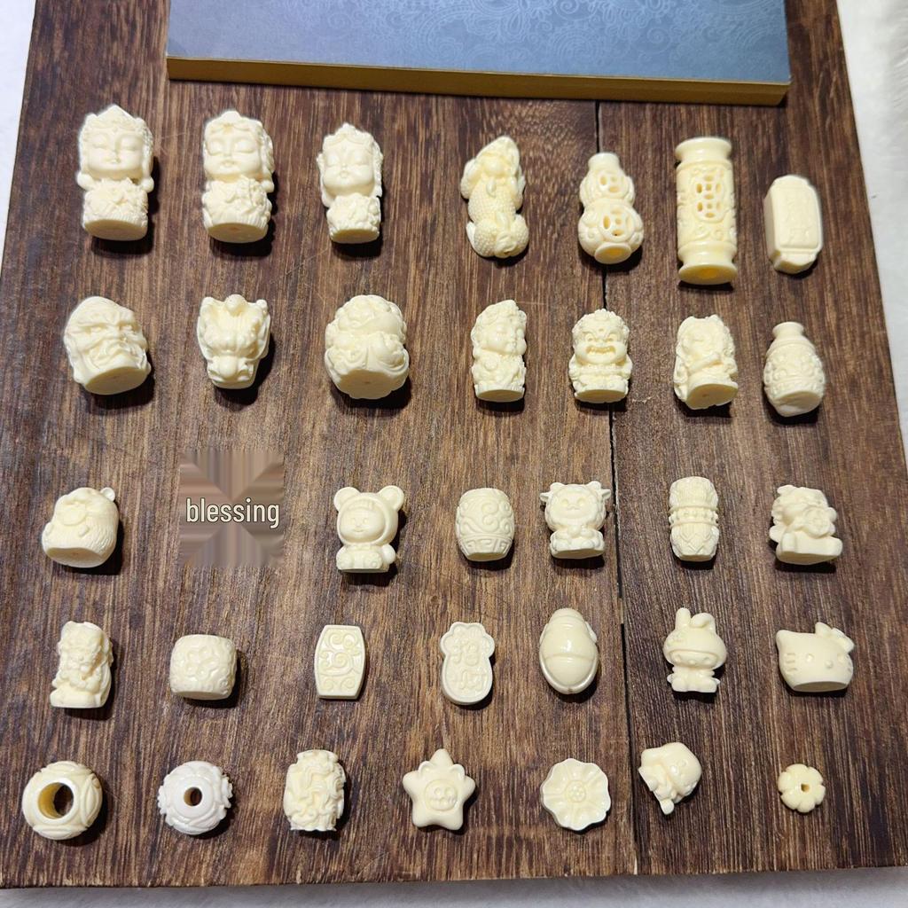 Резной кулон для DIY-украшений цвета слоновой кости: Аксессуары в трехпроходном стиле