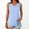 Женская мода повседневная облегающая безрукавка с V-образным вырезом футболка топ