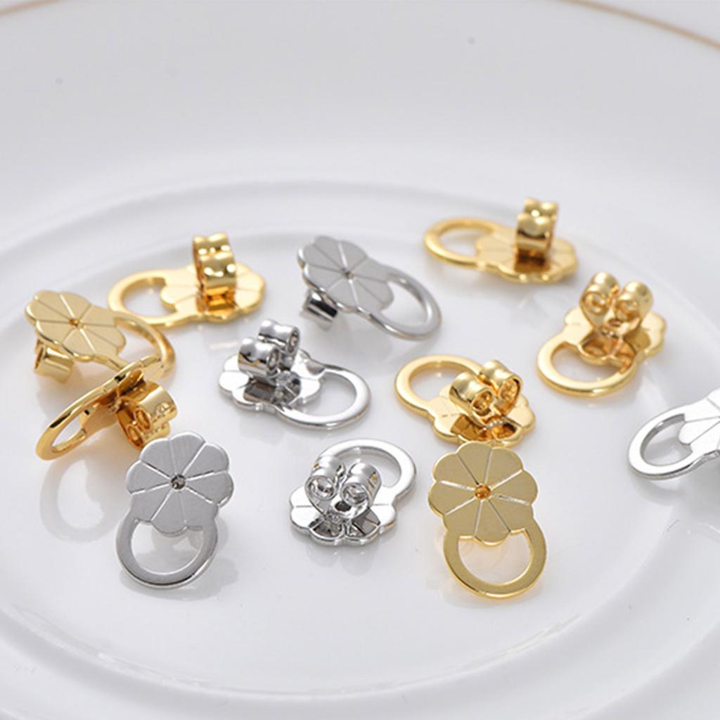 10 шт. Поддержки для подъема серег Гипоаллергенные Подъемники мочек ушей Регулируемые Удобные Задники для серег для Женских Украшений