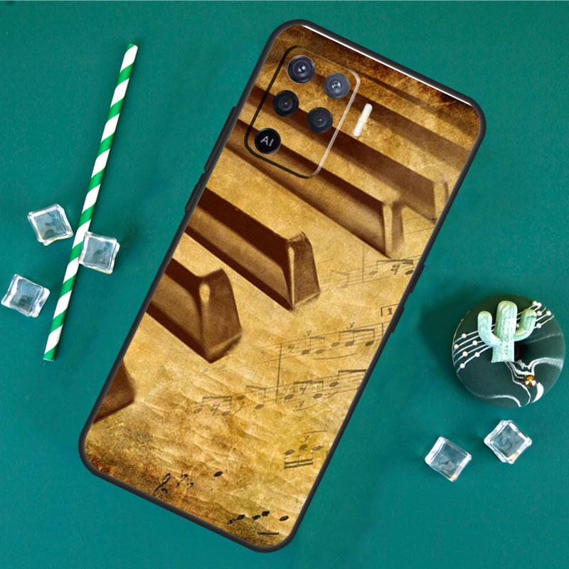 Клавиши пианино Винтажные ноты Чехол Для Oppo A80 A40 A60 A16 A76 A96 A91 A15 A17 A74 A94 A54 A57S A18 A38 A58 A78 A98 Чехол