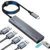 Концентратор Aceele 10 Гбит/с, 5-портовый USB-концентратор расширения с кабелем 100 см, порты передачи данных, сверхскоростная передача данных с портами 100 Вт PD, быстрая зарядка USB C на USB
