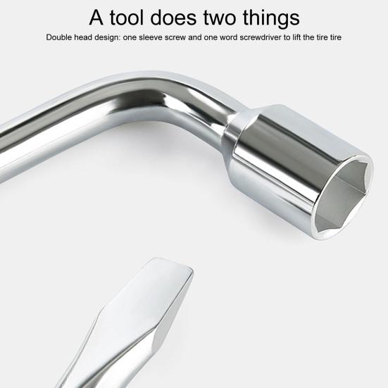17/19/22/24 мм Шинный ключ с высоким крутящим моментом, нескользящий инструмент для снятия автомобильных шин, высокоуглеродистая сталь, 2-концевой торцевой ключ L-типа, шестигранный ключ, гаечный ключ, инструмент
