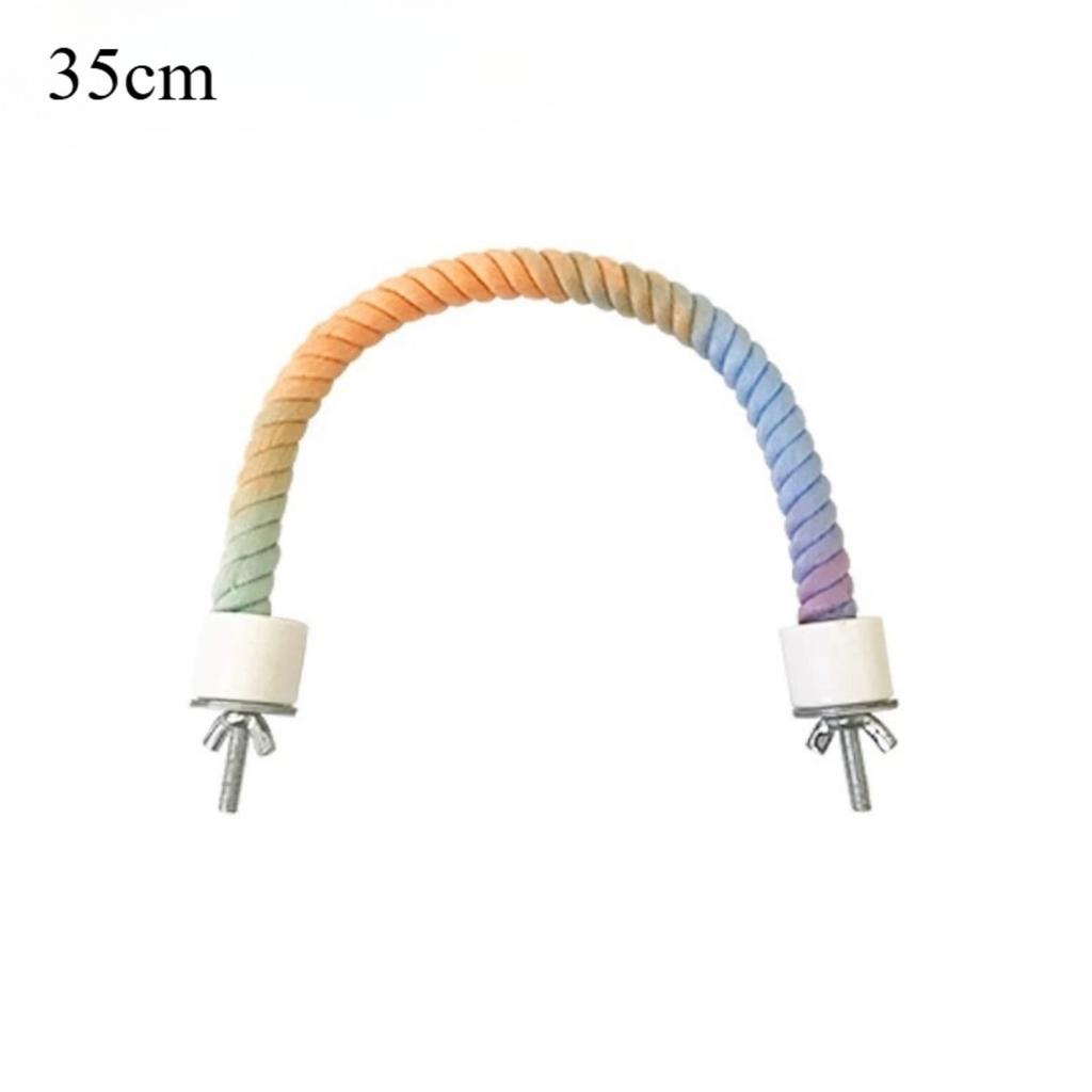 35/80 см веревка для жердочки для птиц градиентная цветная для клеток для птиц гибкая веревка для лазанья клетка аксессуар игрушка для кореллы волнистого попугайчика неразлучника планера