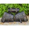 Combo 3 Tool Pouch Swing Arm Saddle Bag Motorcycle Real Black Leather Panniers